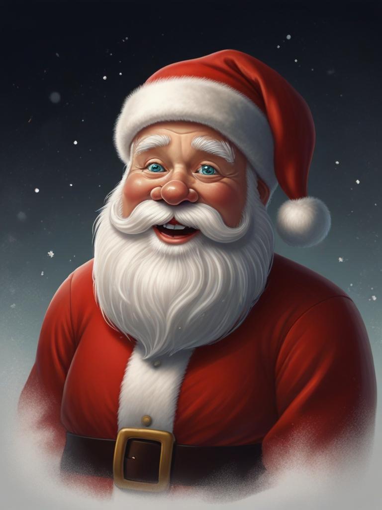 Cartoon drawing of Santa